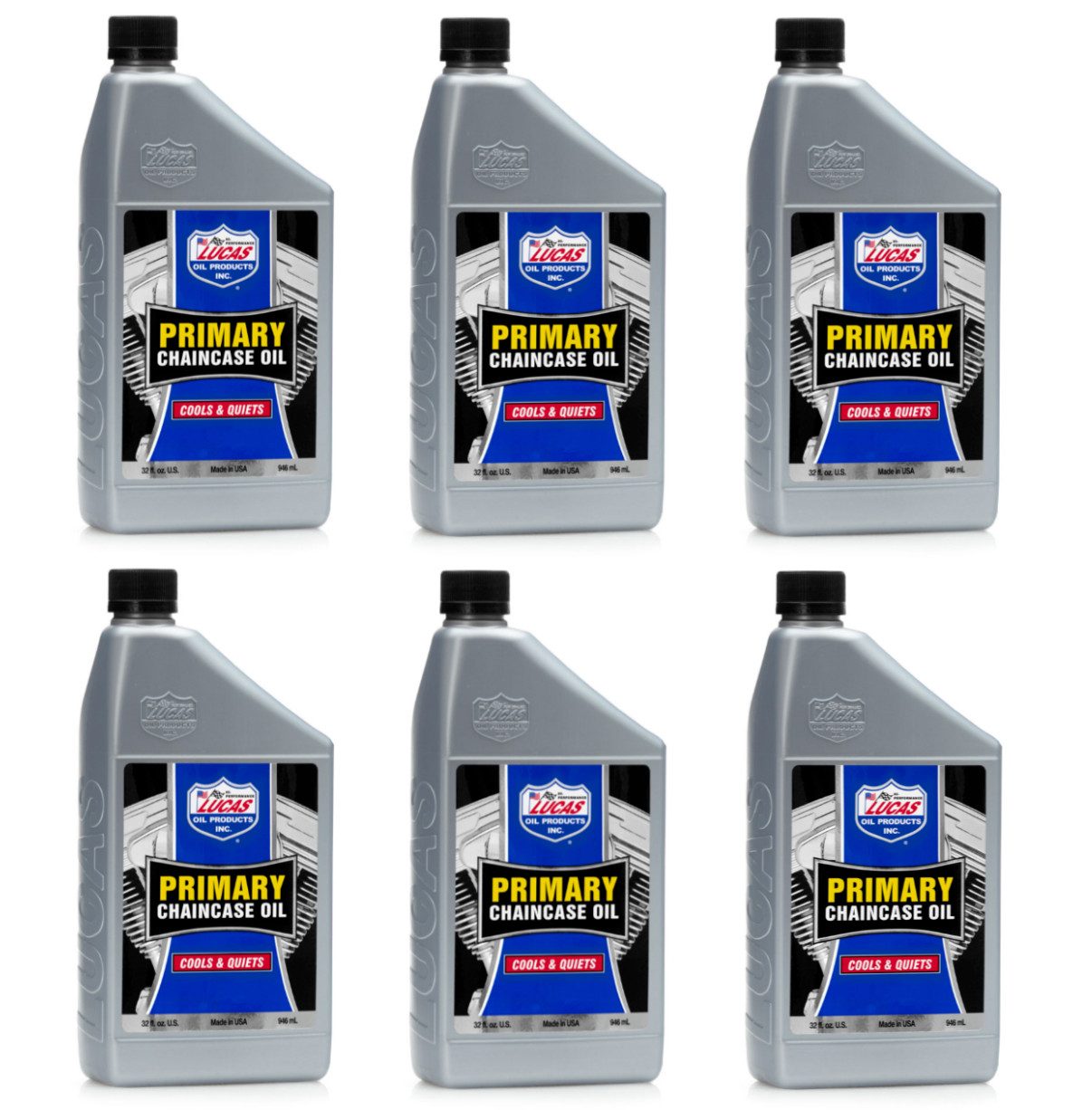Lucas 10790 Primary Chaincase Oil; Case of 6 – 1 Quart Bottles