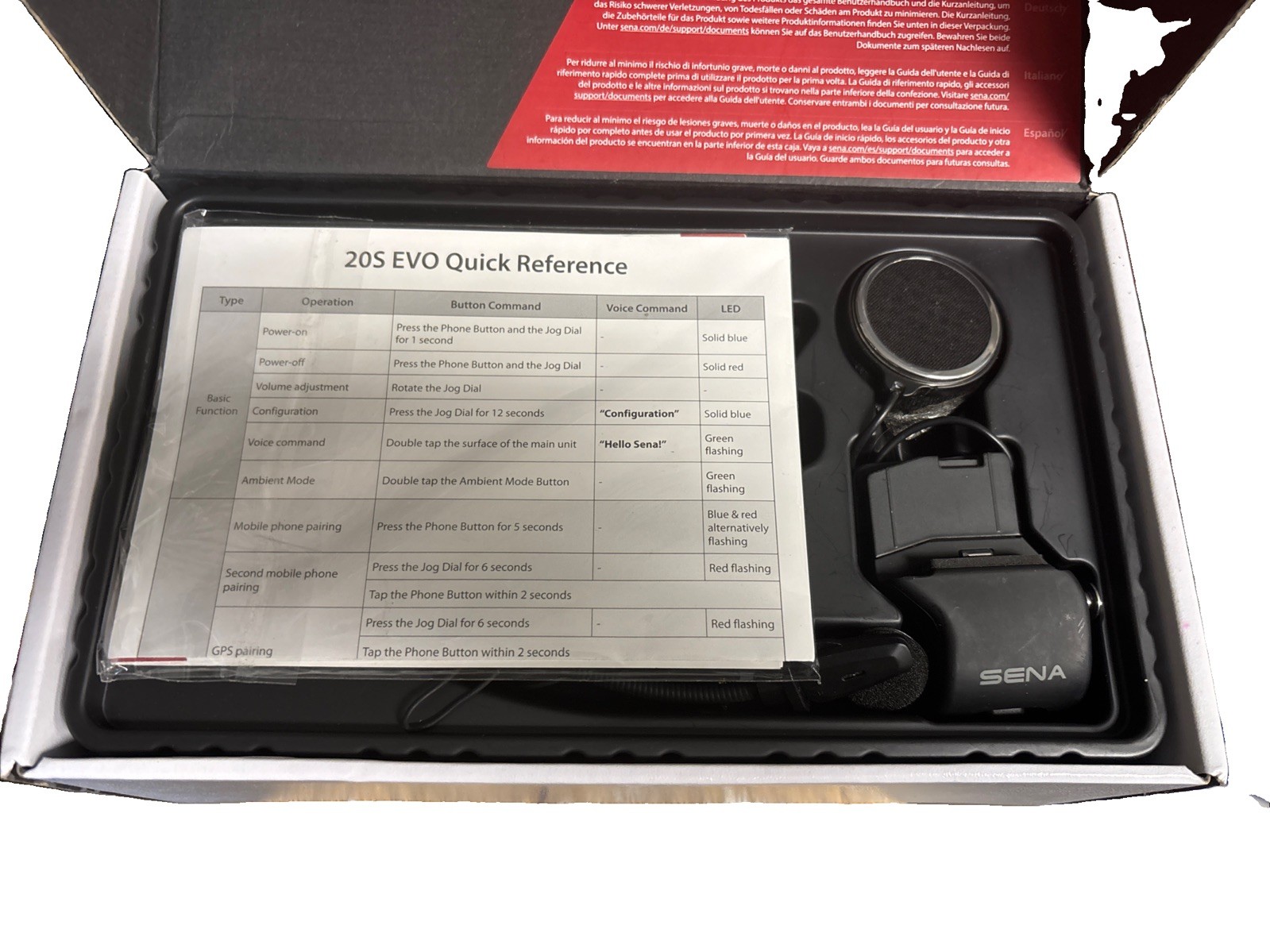 Sena 20S EVO Motorcycle Bluetooth Headset System Sound by Harman Kardon Speakers