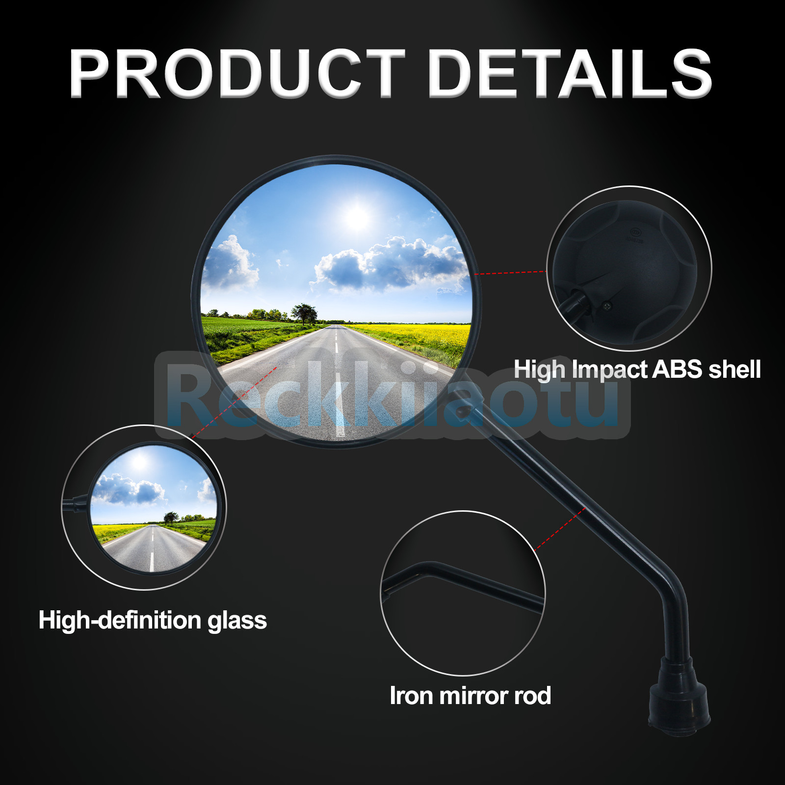 10MM Motorcycle Rear-View Mirror FOR ALL YEAR HONDA REBEL 300 / 500 / Grom 125