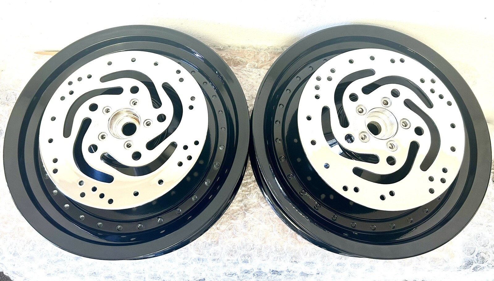 Harley Davidson Fat Boy Wheels 2000-2006 Black Gloss 0em W/ Rotor