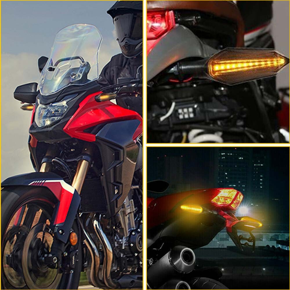 AUXITO Amber Blue Motorcycle LED Turn Signal Lights Lamp Dynamic Car Accessories