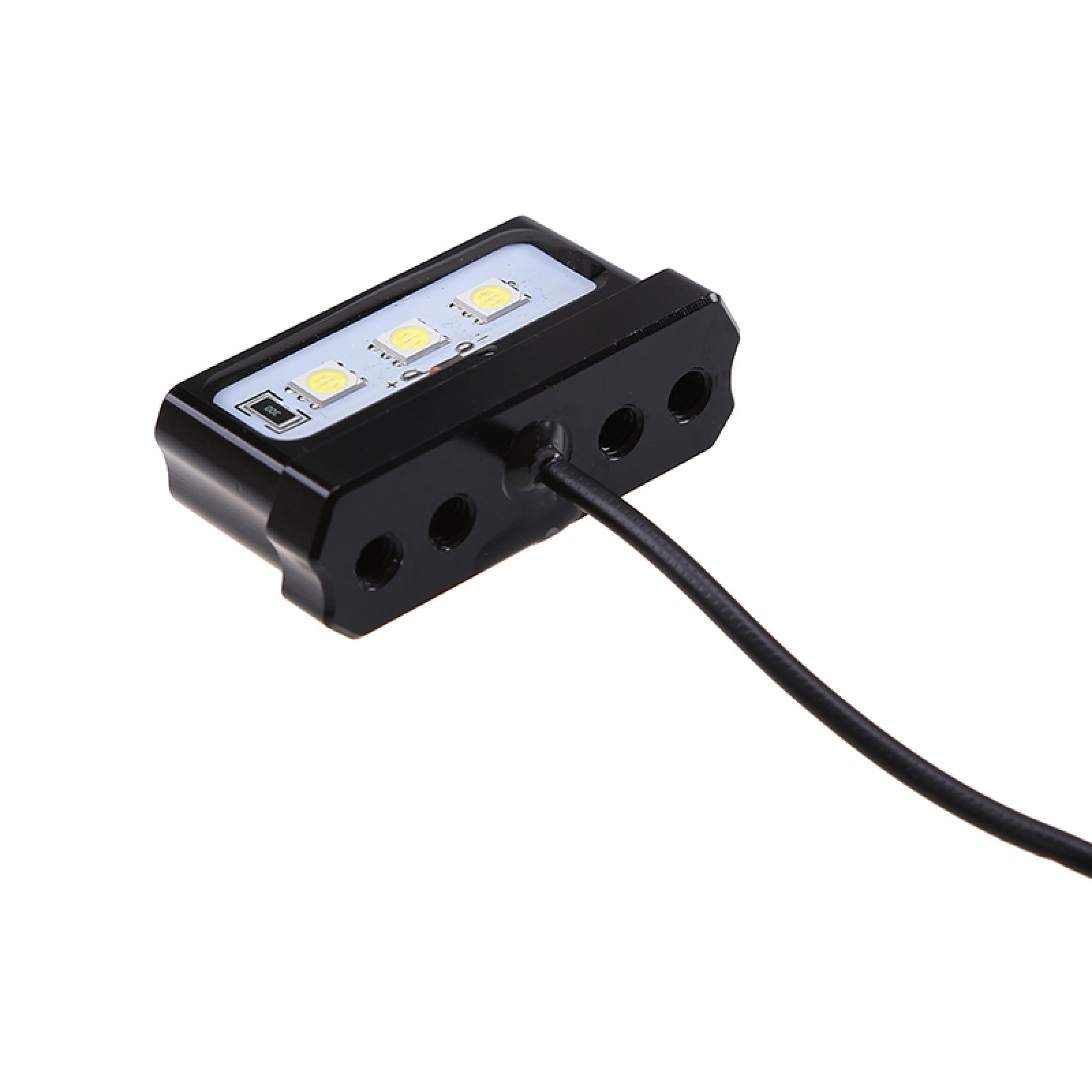 12V Universal CNC Aluminum Motorcycle White Number License Plate Light LED