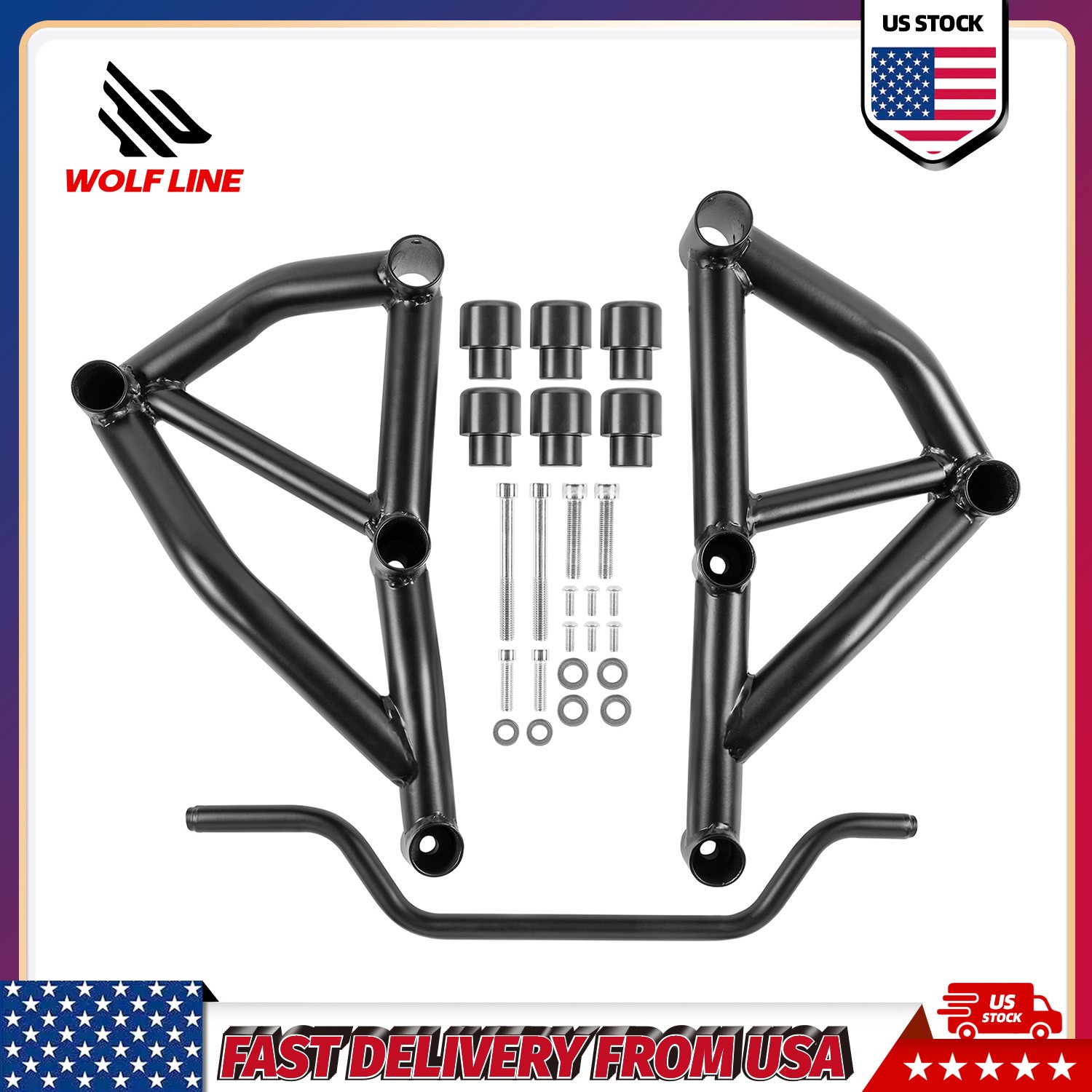Wolfline Moto Engine Guards Frame Bumper Crash Bars For Yamaha MT09 SP 2021-2025