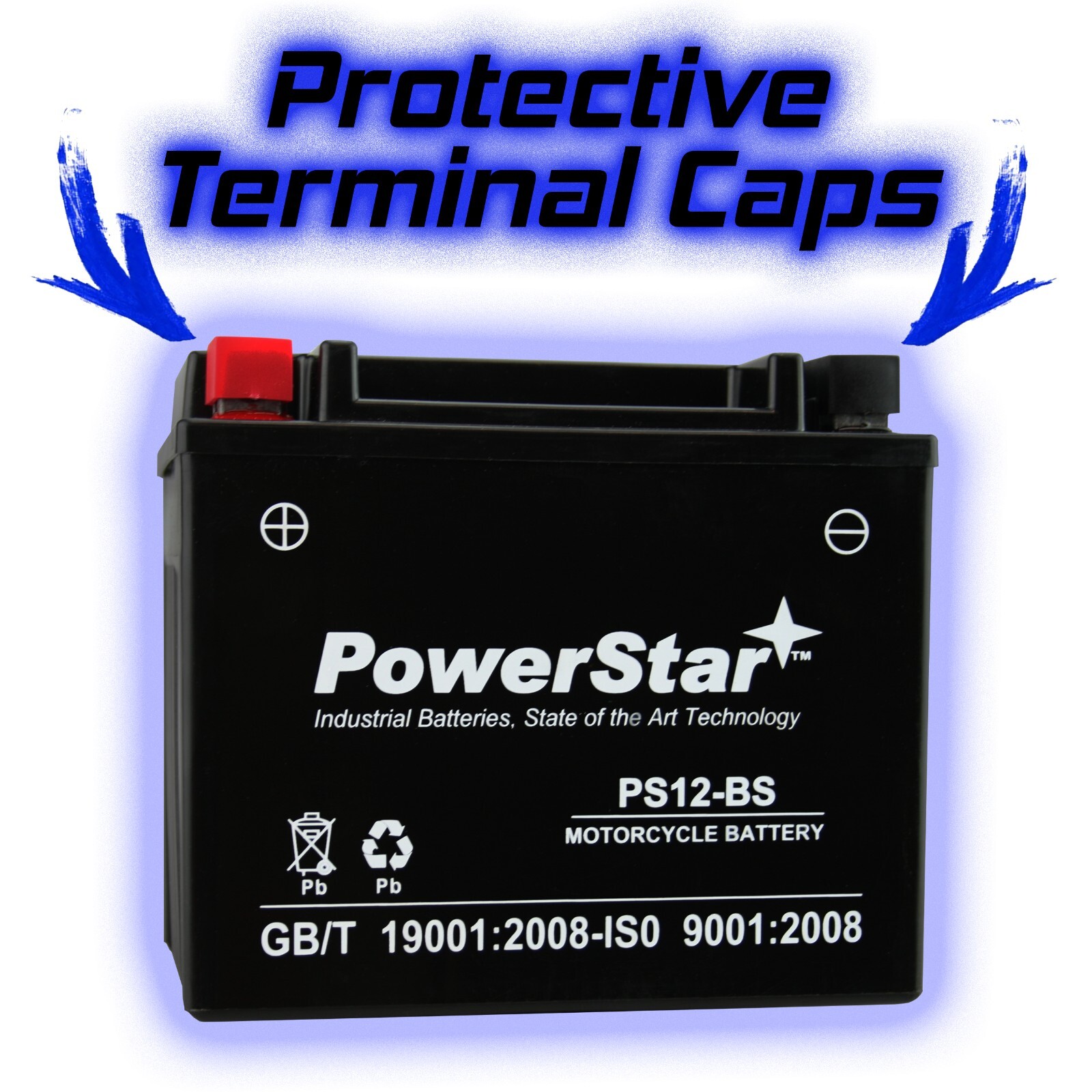 PowerStar YTX12-BS Battery For Suzuki VL800 Intruder Volusia 2001-2004