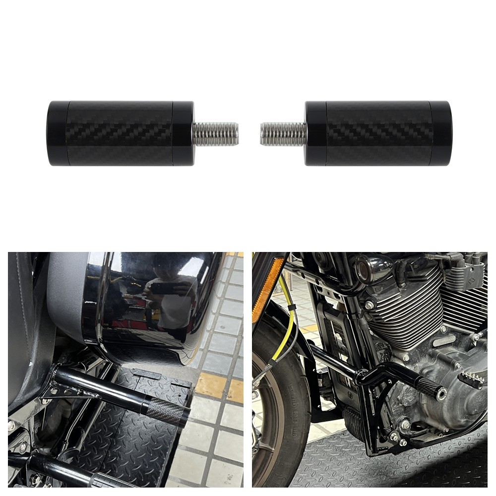 M12×1.75mm Thread Carbon Fiber Sliders Ends For Harley Pazoma 1 1/4″ Crash Bars