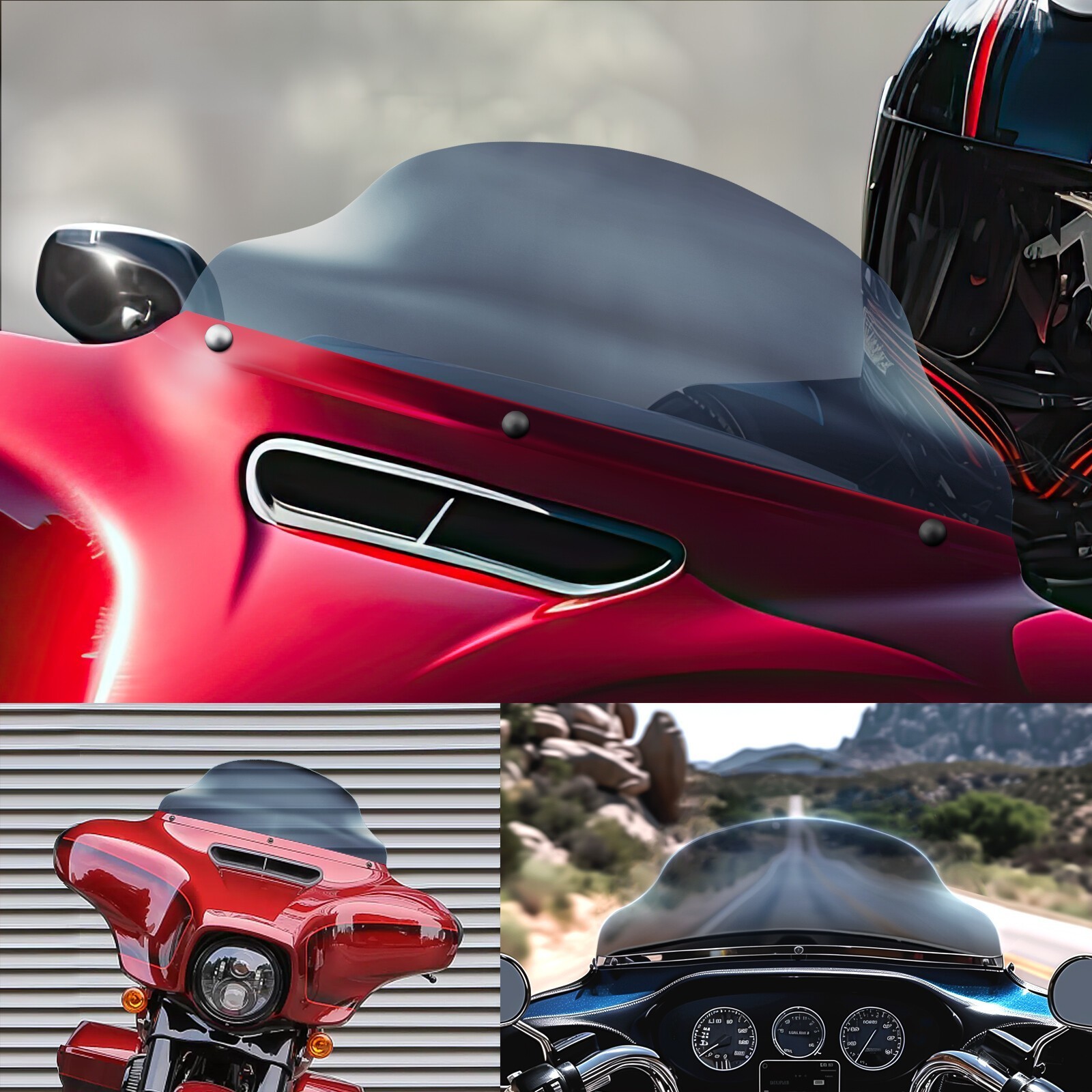 9″ Wave-Windshield-Windscreen For Harley Touring Electra Street Glide 2014-2024