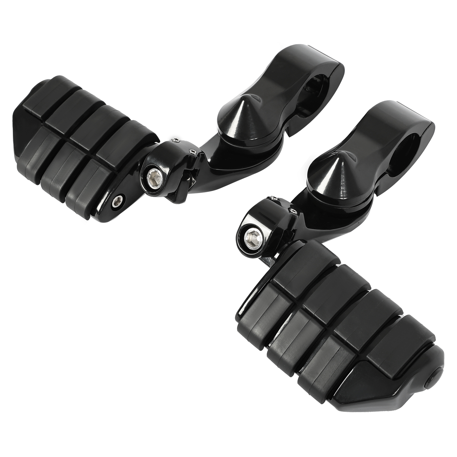 Black Highway Engine Guard Foot Pegs Footrest For Harley Touring 1.25″ Crash Bar