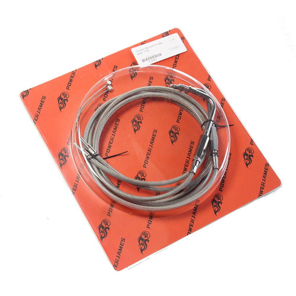 47″ Stainless Steel Throttle and Idle Cable Cruise Set for Harley V-Twin Models