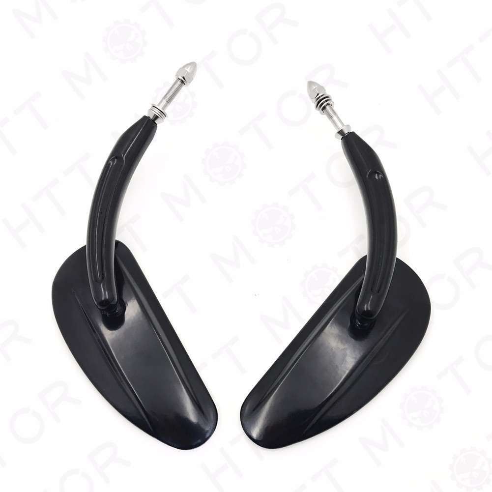 HTTMT Pair Black Teardrop Racing Mirrors For Harley 1982-2017 Street Bob Fat Bob