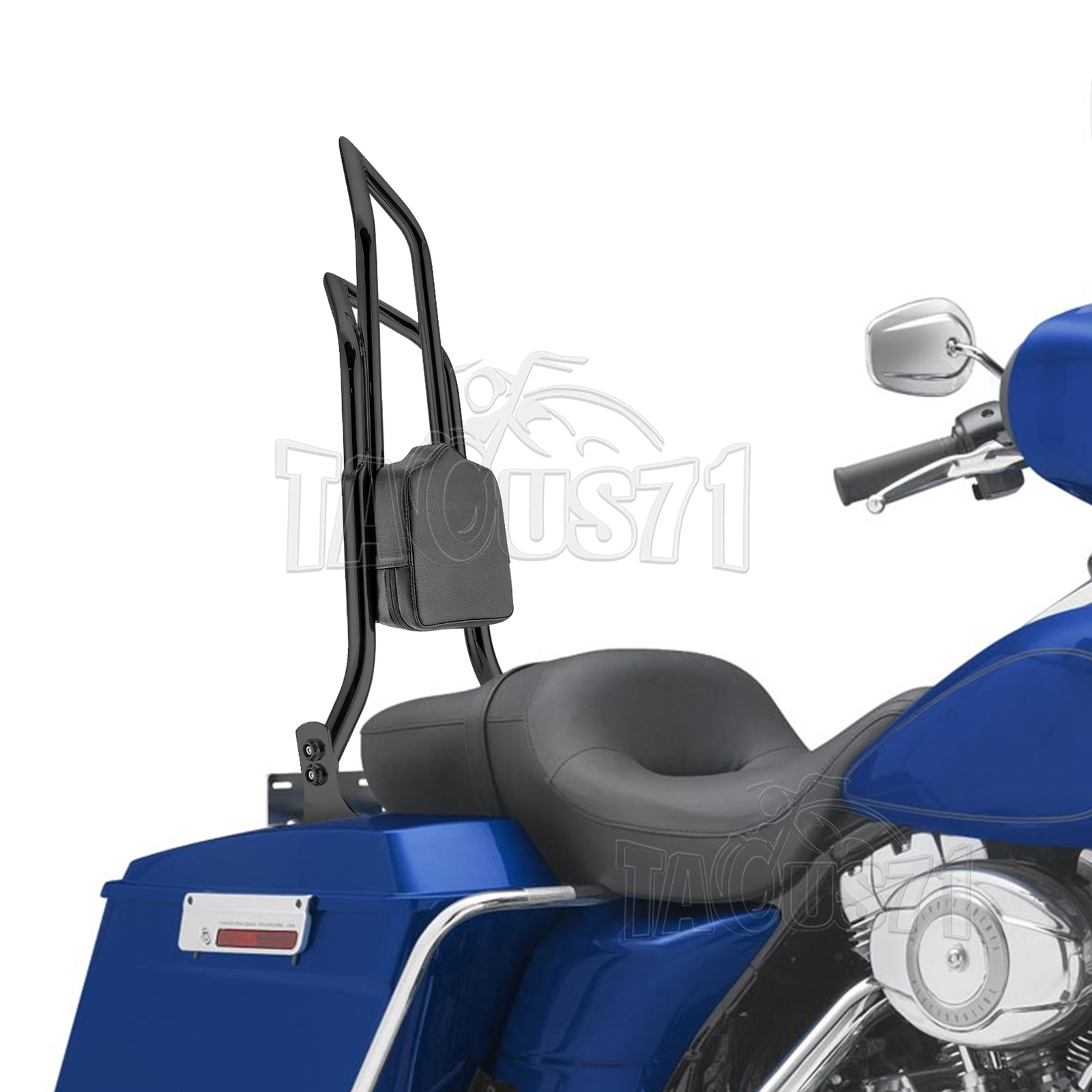 27″ Black Backrest Sissy Bar For Harley Touring Road King Electra Glide 97-08