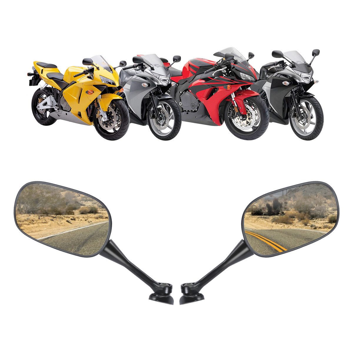 Black Rearview Side Mirrors Fit For Honda CBR 600RR 2003-2024 CBR 1000RR 04-07