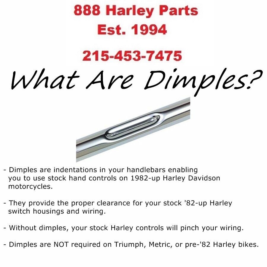 Slant Z Bars 1″ Handlebars TC Bros Choppers Chrome Dimpled 1982-up Harley USA