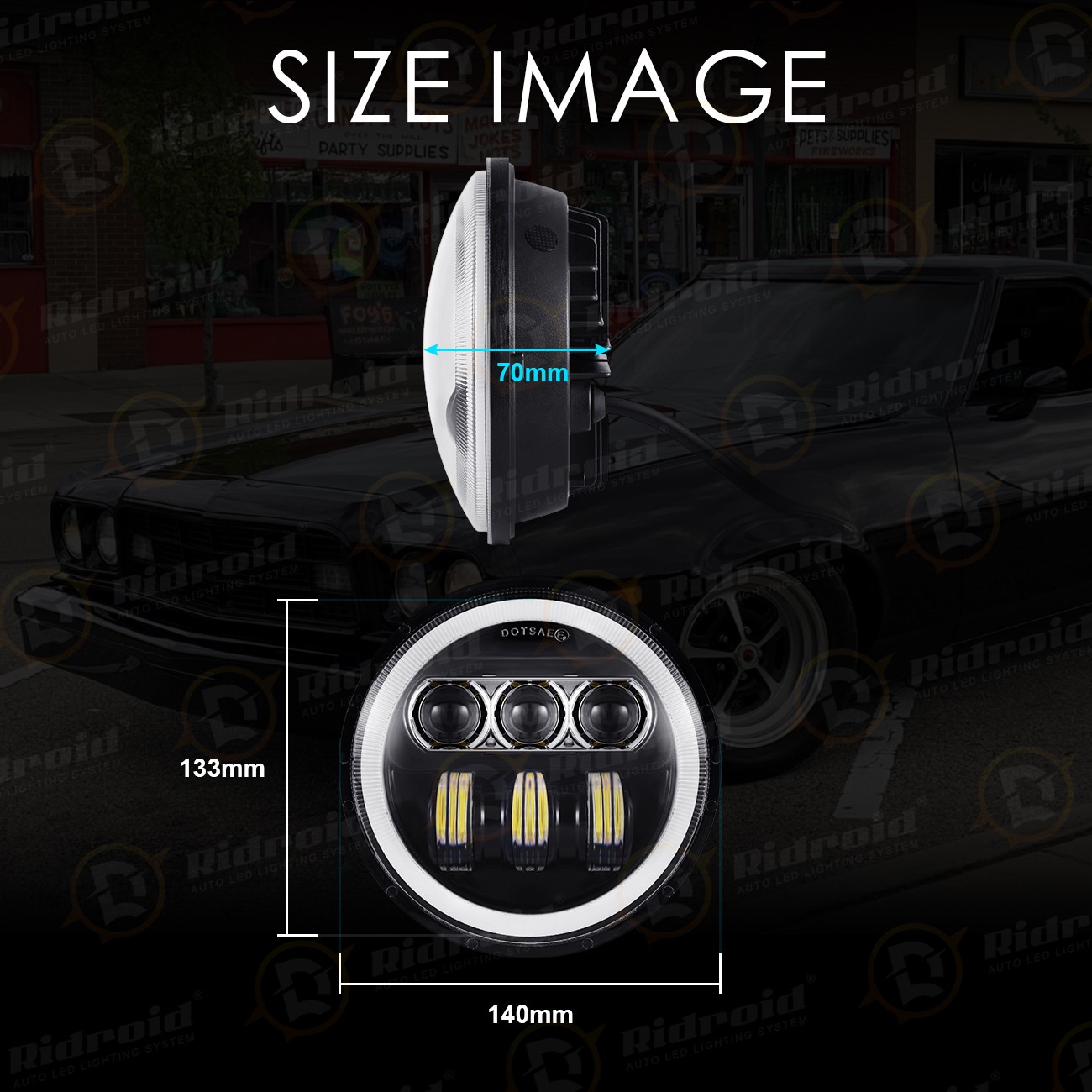 DOT 5-3/4″ 5.75″ 105W Projector LED Headlight DRL for Harley Motorcycle Motor US