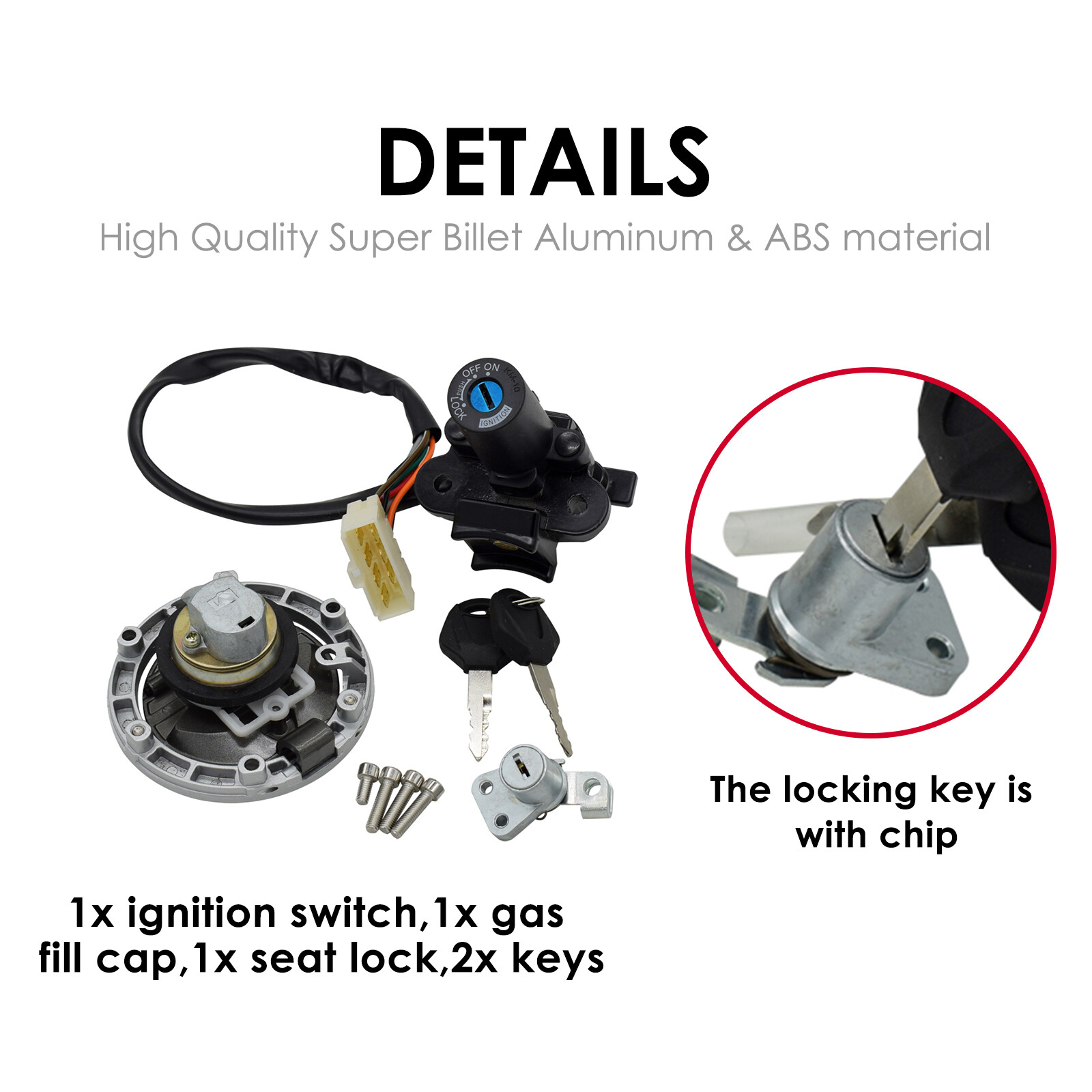 For Kawasaki Ninja 250R 300 2008-2015 Ignition Switch Lock Gas Cap Seat Lock Set