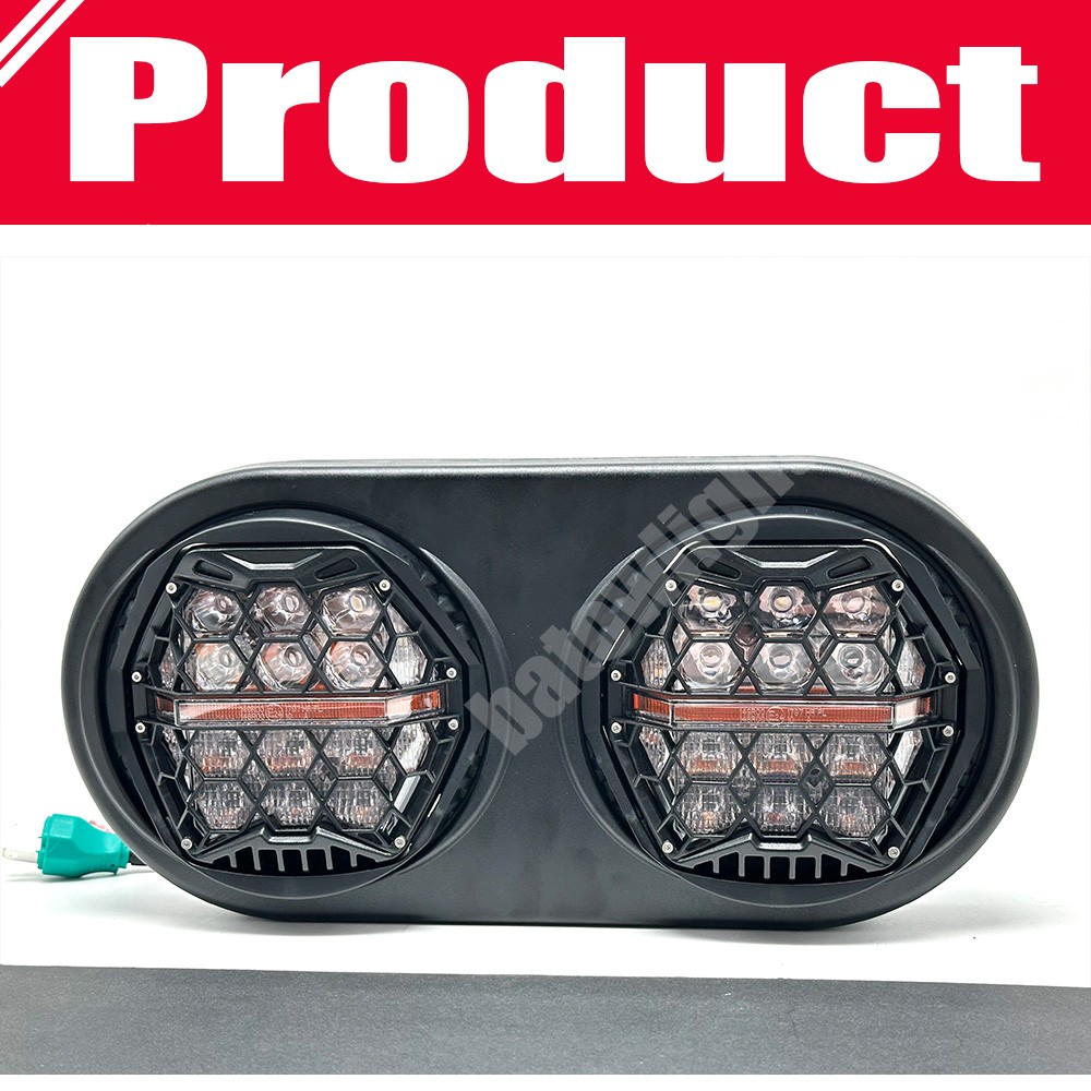 Fit for Harley Road Glide 2003-2013 DOT 270° LED Dual Headlight Head Lamp w/ DRL
