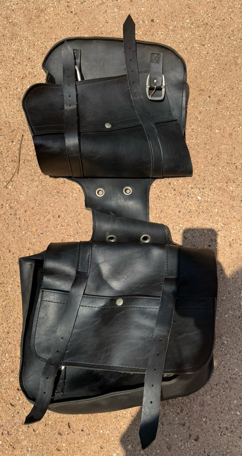 Vintage Willie & Max Motorcycle Saddlebags Pinsley USA Throw Over Black Pair