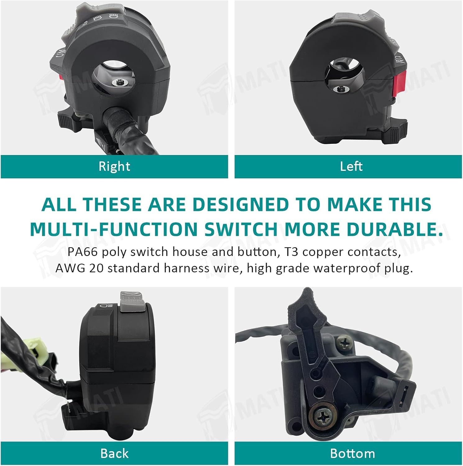 M MATI Left Handlebar Switch Control Engine Start Run Off Headlight for…