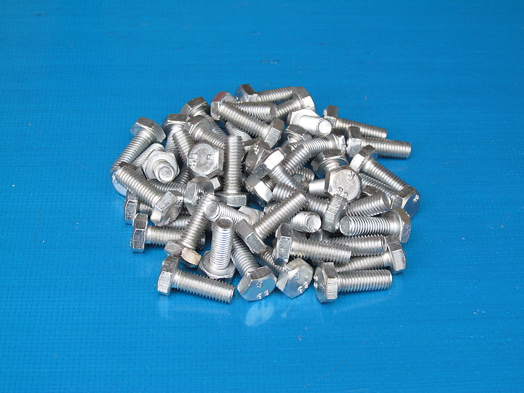 50 Pack. 1/4 x 3/4″ BSF Bolts (Setscrews) High Tensile Steel, BZP