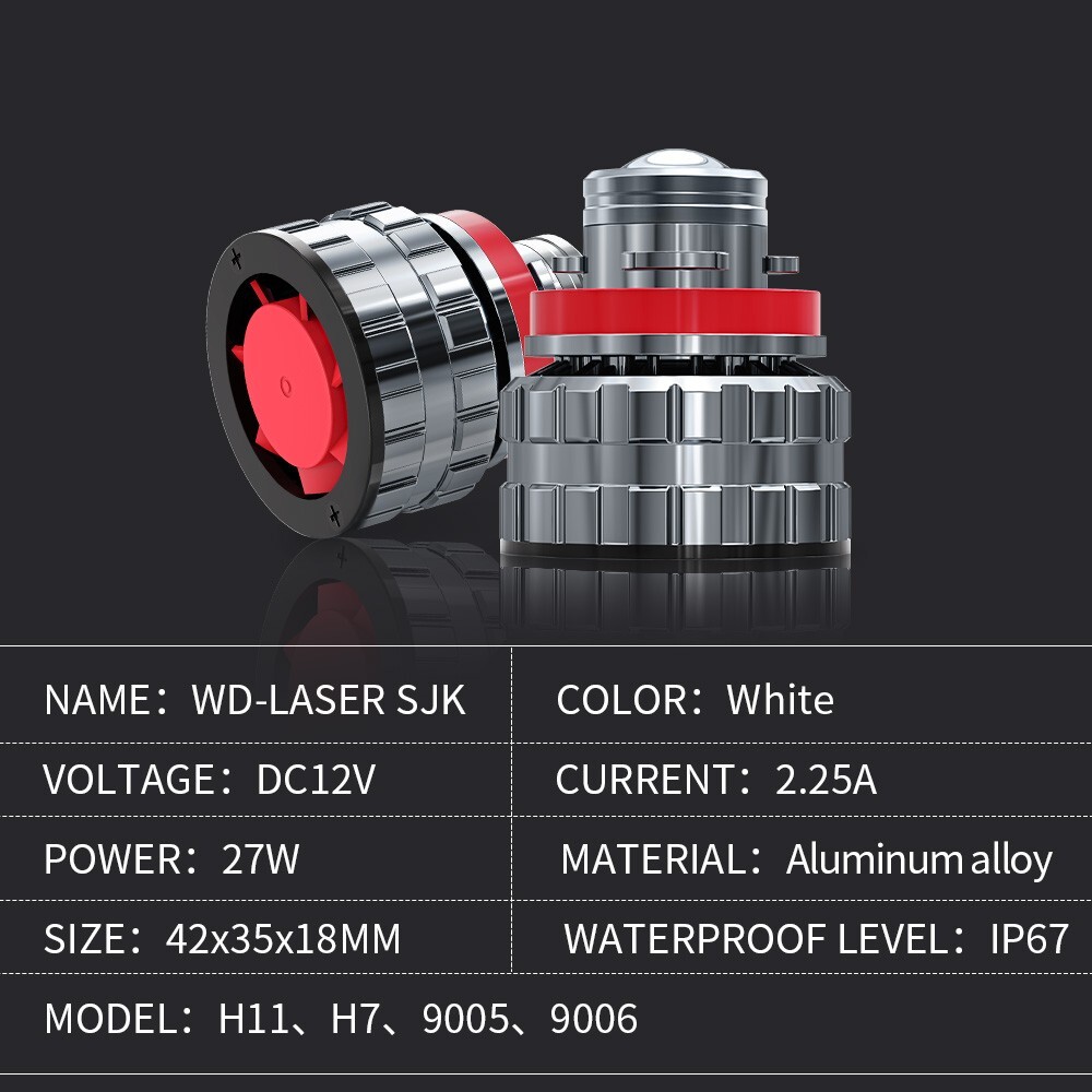 2X 9006 HB4 LED Laser Headlight Bulb Projector Lens auto Fog Light super white