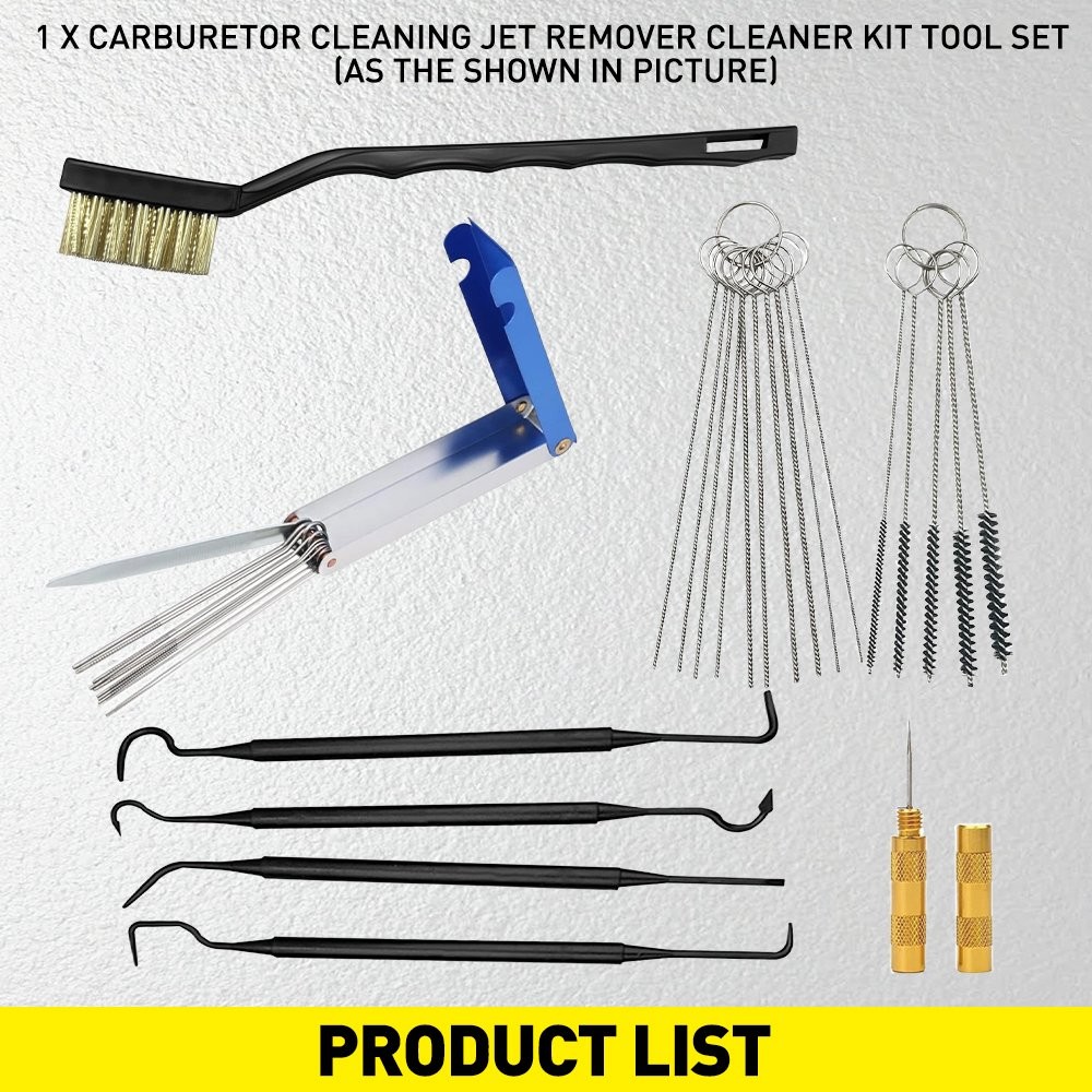 Carburetor Cleaning Brushes Wire Cleaner Tool Kit ATV Motorcycle Small-Engine
