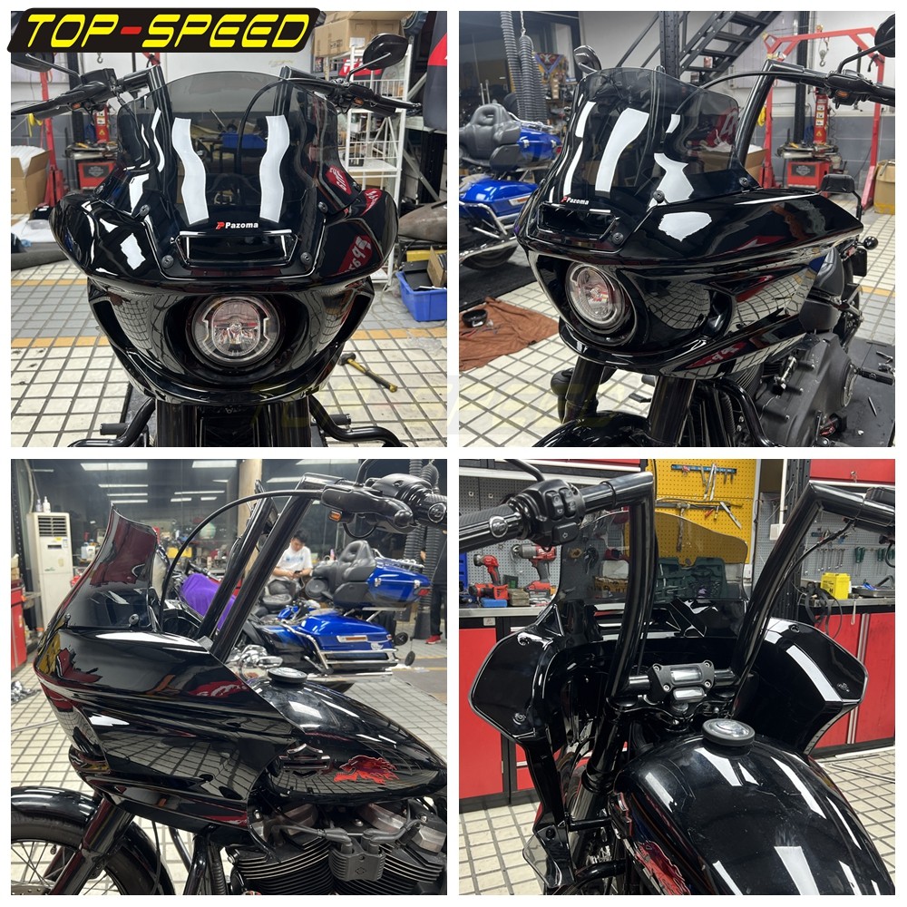 Front Fairing w/ Windshield & LED Headlight & Bracket Kit For Harley Low Rider S