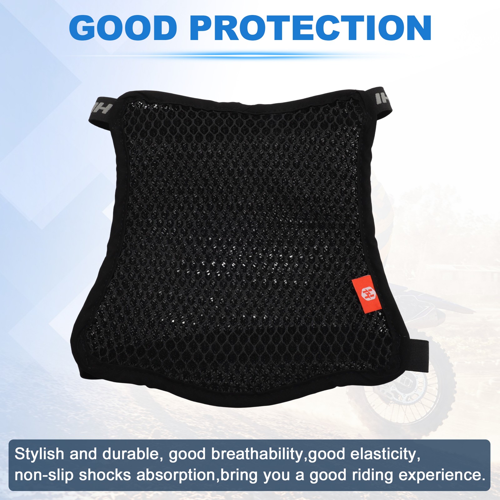 Universal Motorcycle Seat Cushion 26cm L 27cm W Black 1pc