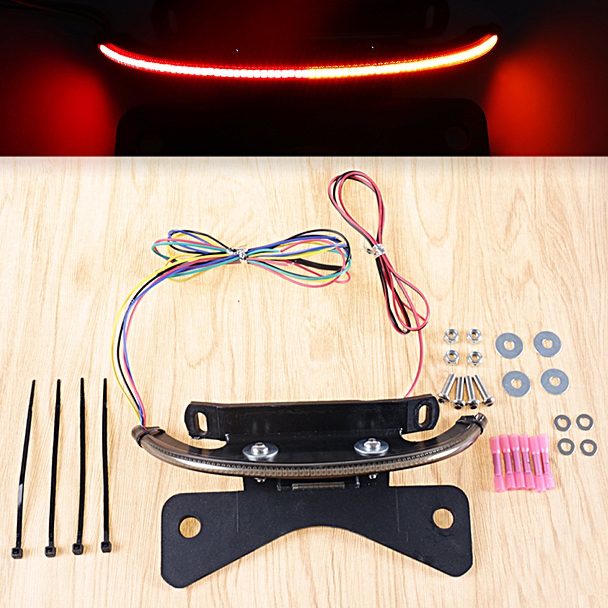 US LED Fender Eliminator Integrated Tail Light Bar For Harley V-Rod 02-05 VRSC