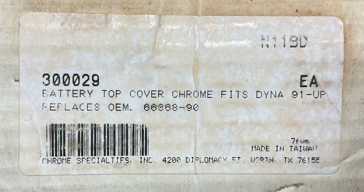 NOS Chrome Specialties 300029 Battery Cover Harley Dyna FXD FXDWG 66368-90