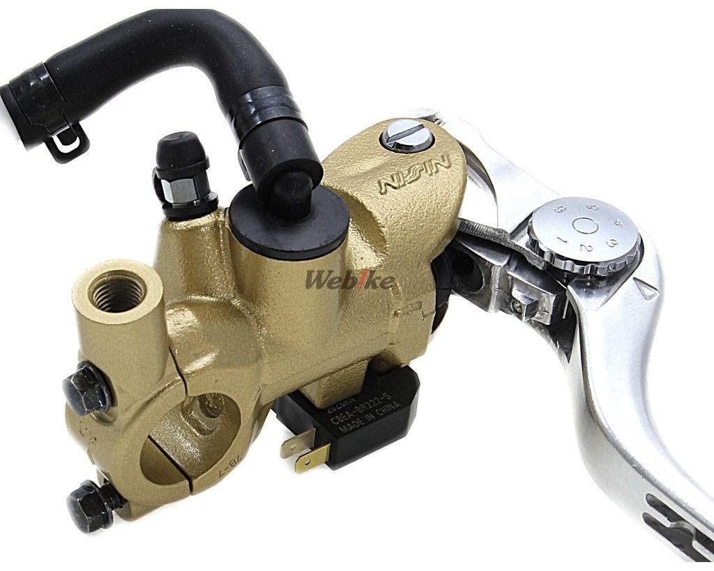 Nissin Radial Front Brake Master Cylinder 19mm Gold Body Silver Lever From Japan