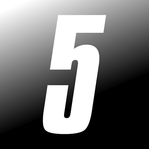3 inch tall White Race Number 5 racing numbers decals sports digits mx car dirt
