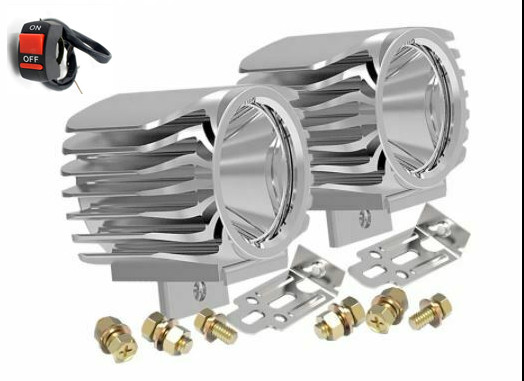 1-Pr LED 1.5″ Mini Spotlight 6W 1000Lm White Aluminum DRL W/Switch