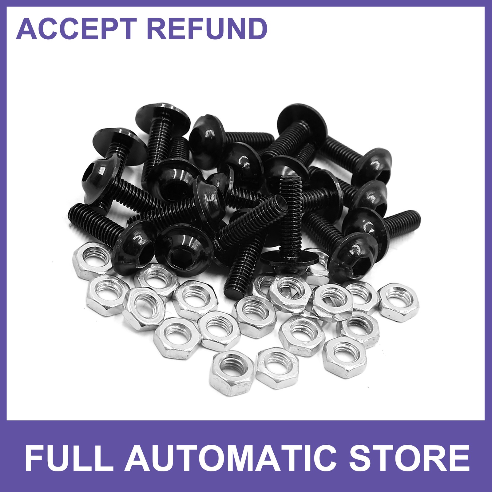 20pcs 20mm M6 Aluminum Alloy Hex Socket Head Motorcycle Bolts Screws Nuts