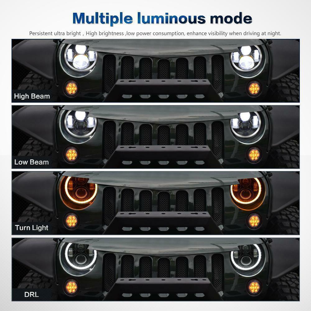 7″ inch LED Projector Headlight Halo DRL for Harley Davidson Street Glide FLHX