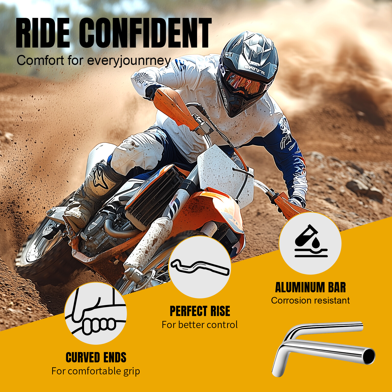 Motorcycle 1″ 25mm Handlebar Tracker Drag Bar For Triumph Bonneville Speedmaster
