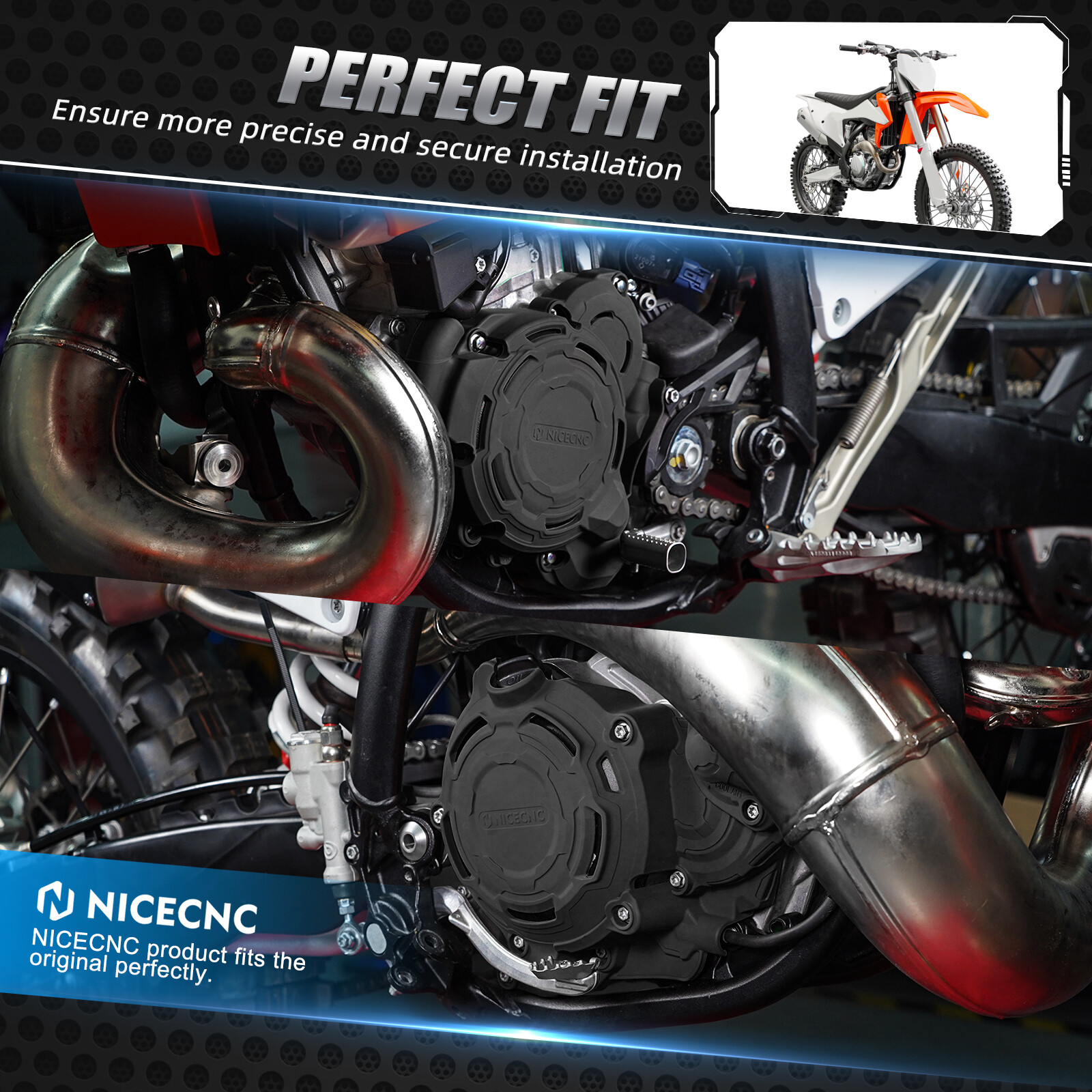 NICECNC Ignition Clutch Cover Protector For KTM 250 300 EXC XC-W 2024-2026