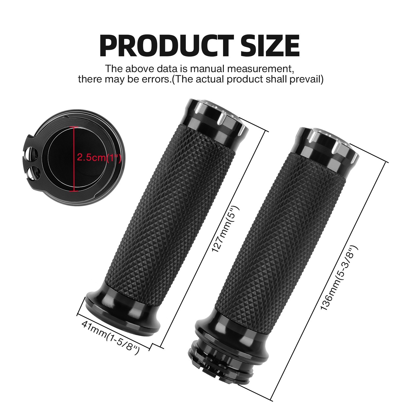 1″ Inch-Handle Bar Hand Grips For Harley Touring Electra Glide Road King Softail