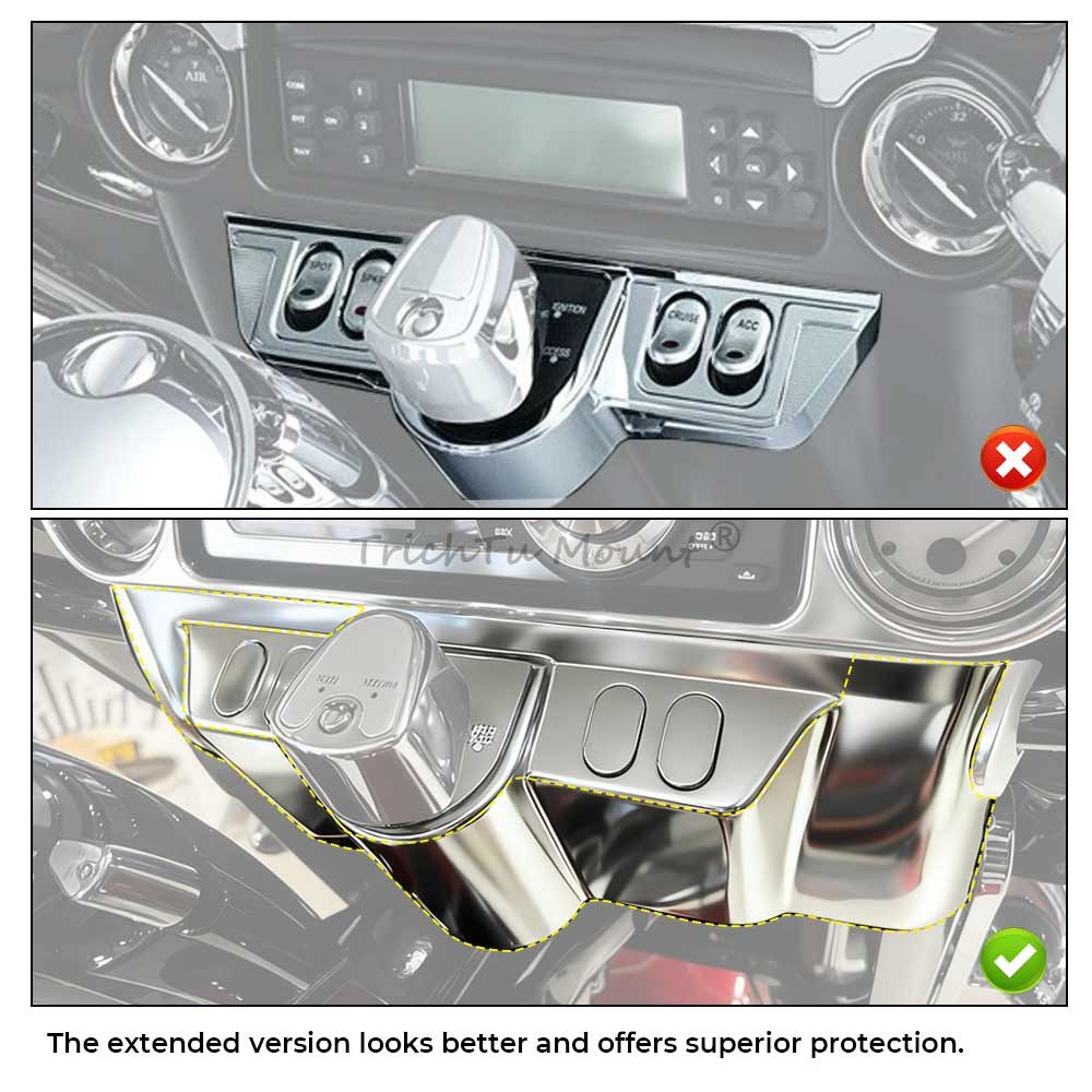 Chrome Switch Dash Panel Accent Cap Kit For Harley Electra Glide Classic FLHTC/I