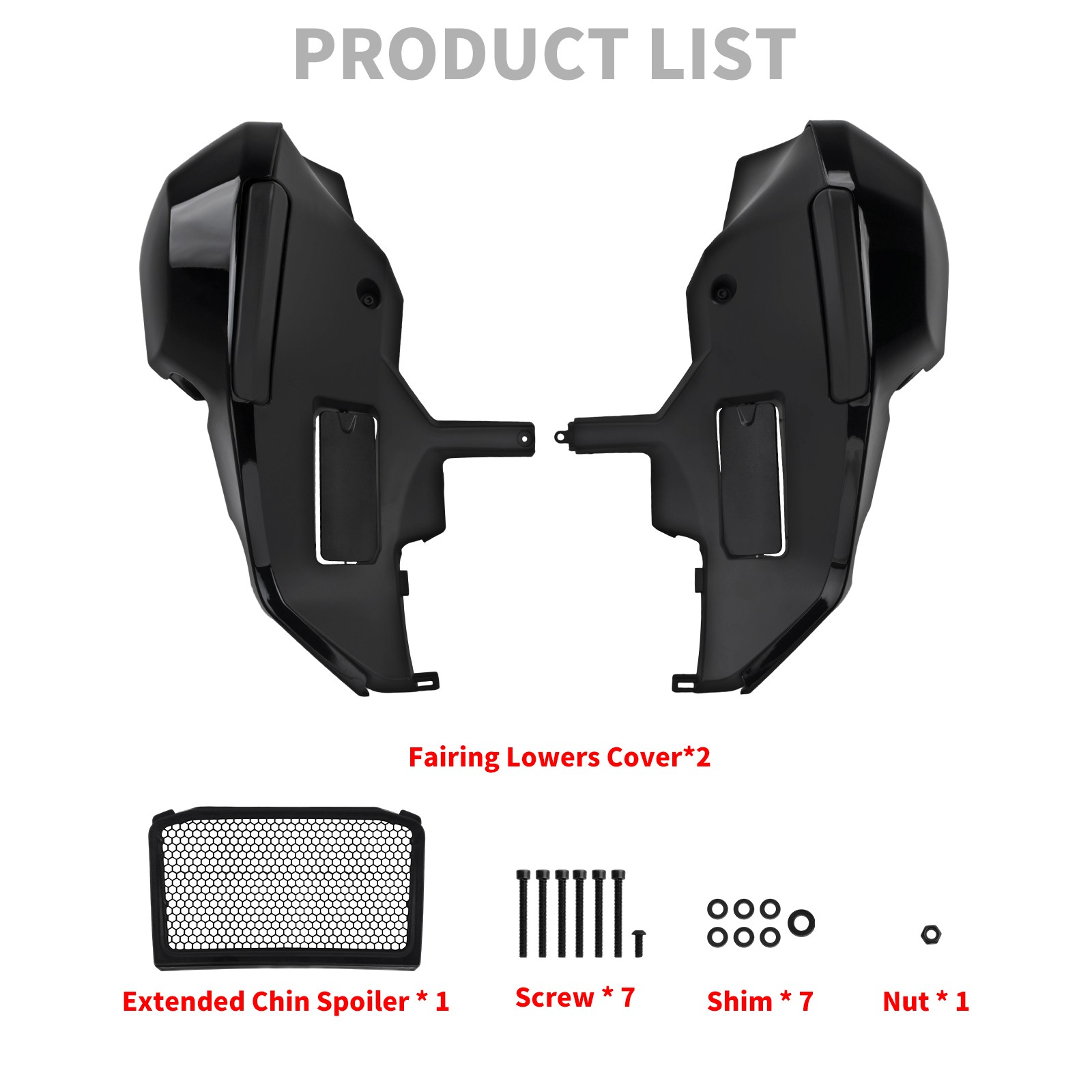 Lowers Fairing Cover Extended Chin Spoiler For Harley 23-2026 Road Street Glide