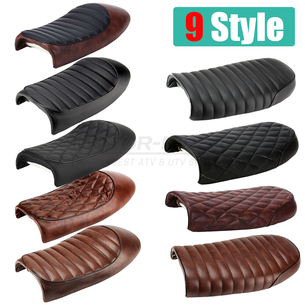 Universal Motorcycle Cafe Racer Seat Flat Hump Saddle For Honda GB Suzuki Yamaha