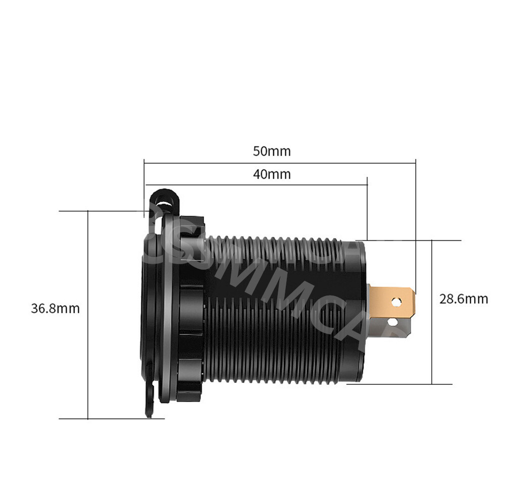 3 Ports Motorcycle Charger Socket Power Outlet Adapter W/Wire For Apple iPhone