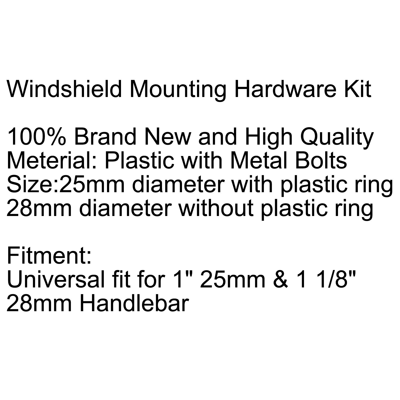 Windshield Mounting Hardware Quick 1″25mm&1 1/8″ 28mm Handlebar Clamps Set USA