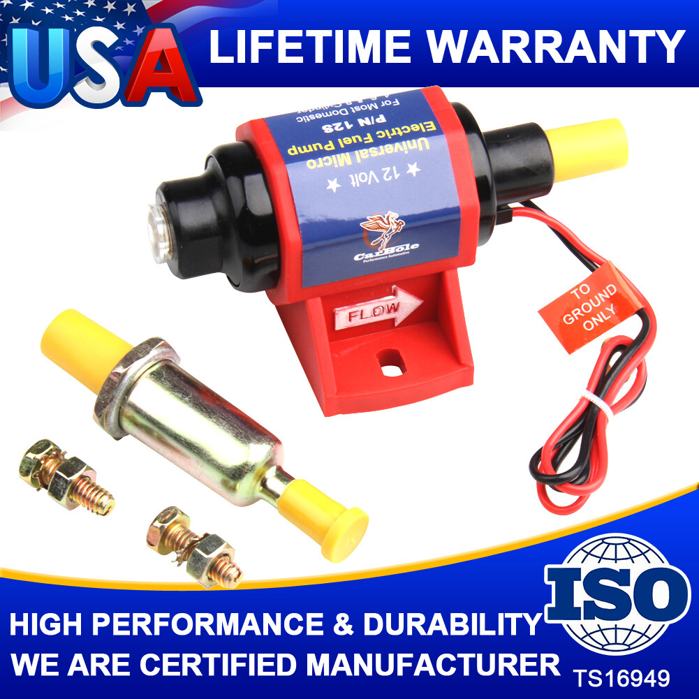 12s Micro Electric Low Pressure Gas Fuel Pump 35GPH 4-7Psi External w/Carburetor
