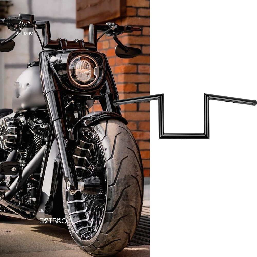 1″ 25mm Motorcycle Z-Bar 8″Rise Handlebars Bar For Harley Davidson FatBoy Dyna