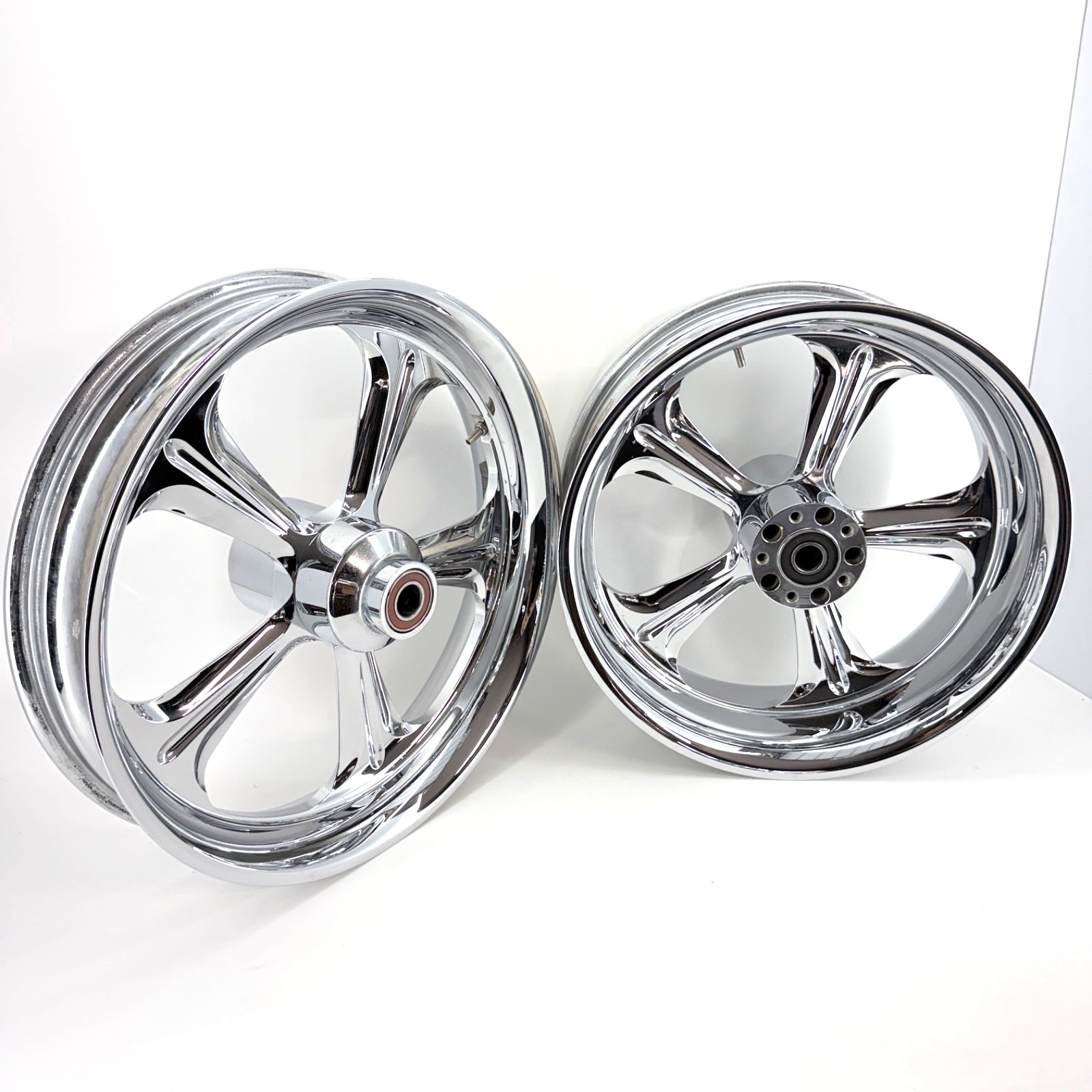 Performance Machine Wrath Chrome Wheel Set Harley Fat Boy Lo 17×6 18×3.5 25MM