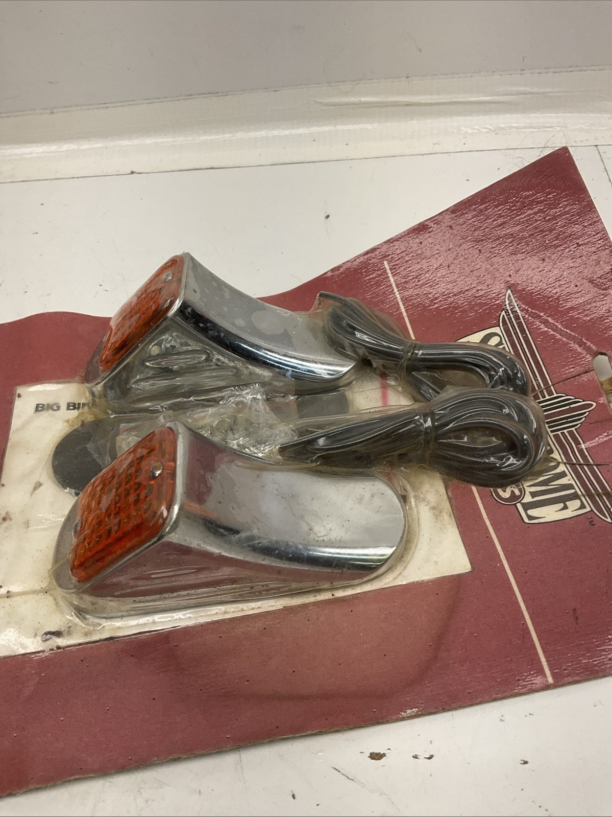 SHOW CHROME 16-201A AMBER ANGLE MINI MARKER LIGHTS VTG GOLDWING #1010