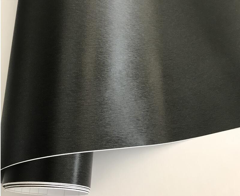 Full Roll 100FT x 5FT Matte Brushed Black ALUMINUM Vinyl Film Car Wrap Sticker