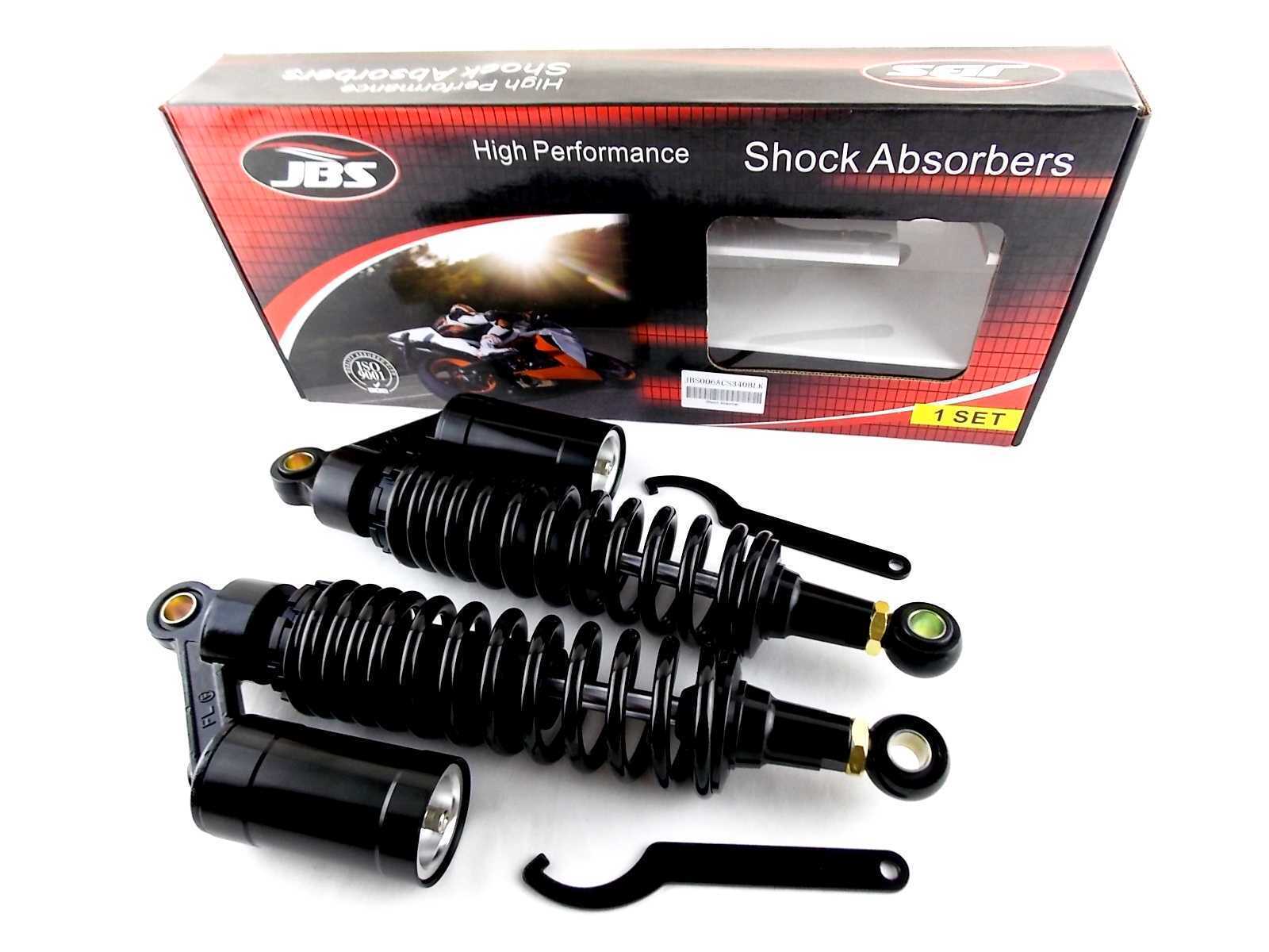 MOTO GUZZI 1000 LM 340mm JBS REAR AIR NITROGEN CELL SHOCK ABSORBERS BLK
