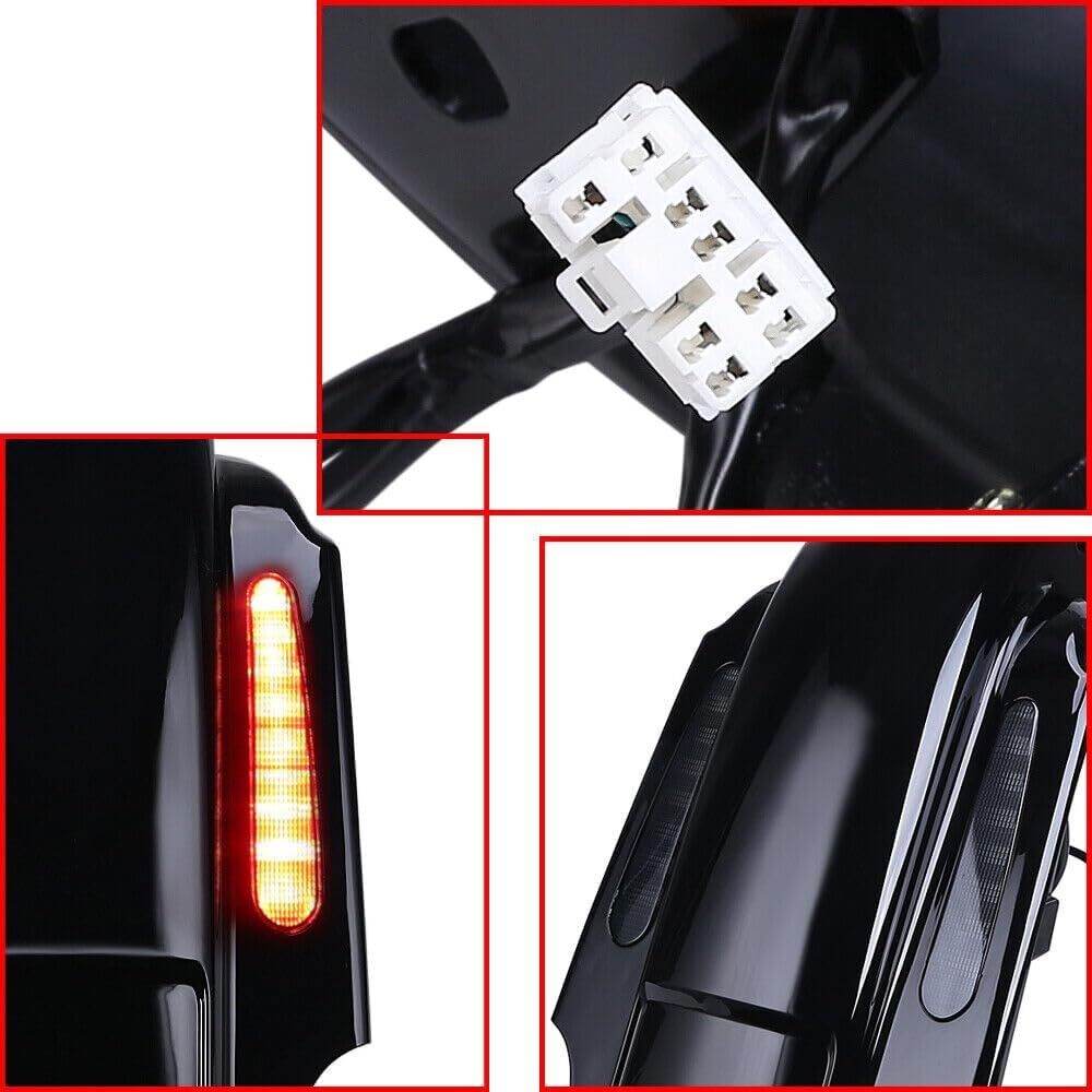 For 1993-2008 Harley Touring CVO 4″ Extended Rear Fender w LED & Wire Harness