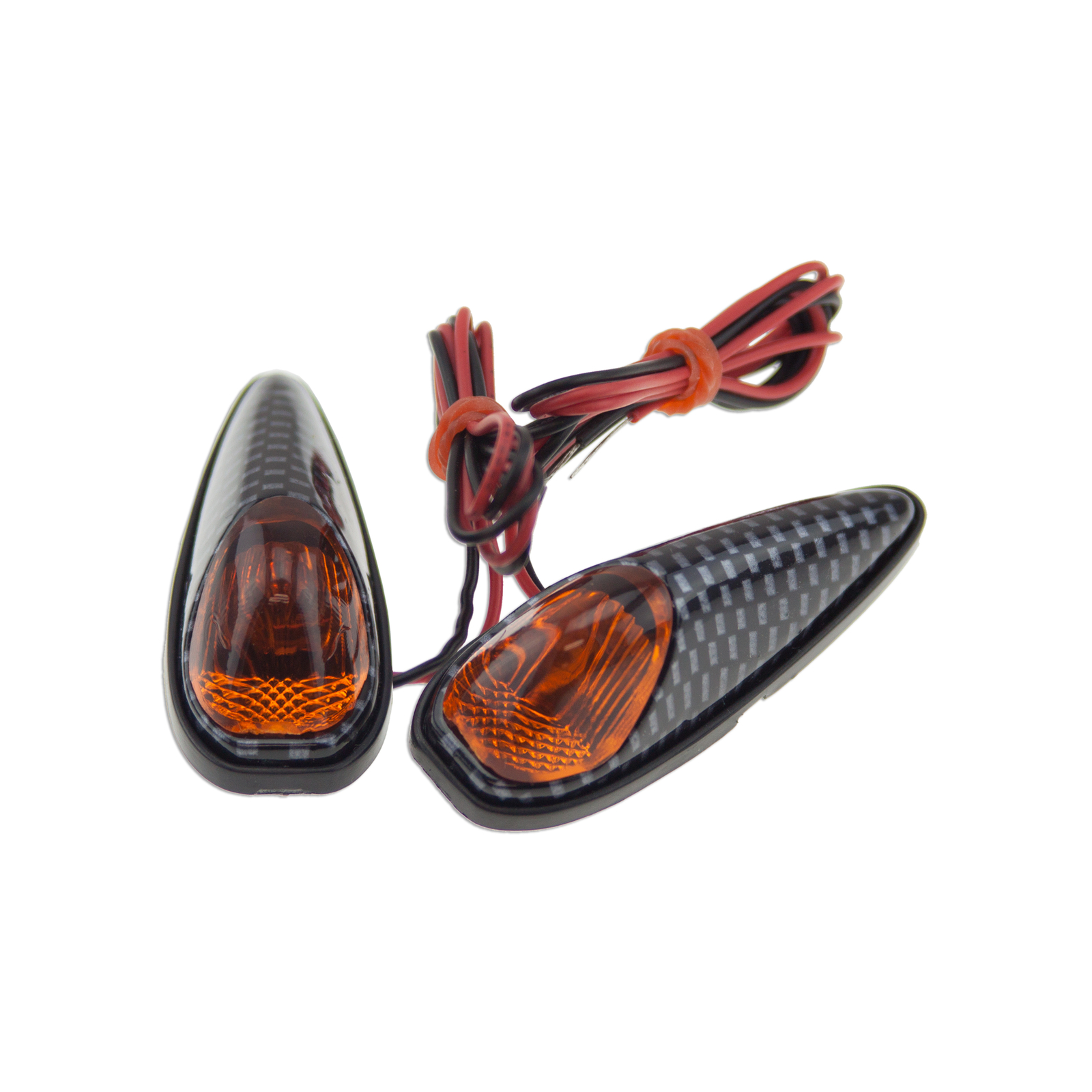Surface Mount Light Amber Carbon Motorcycle Mini Bullet LED Turn Signal Marker