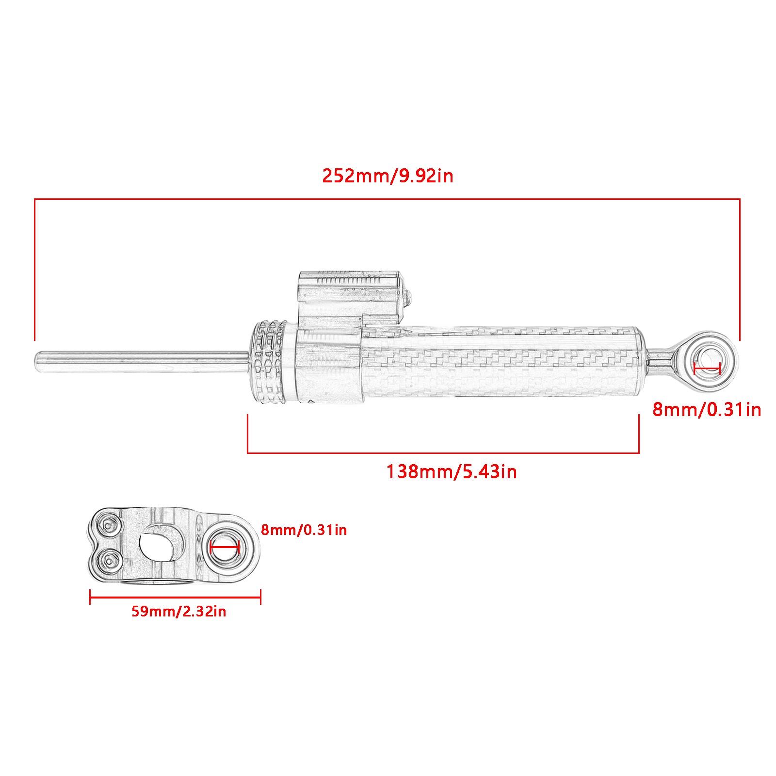 Adjustable Motorcycle Steering Damper Linear Stabilizer For Yamaha Honda Triumph